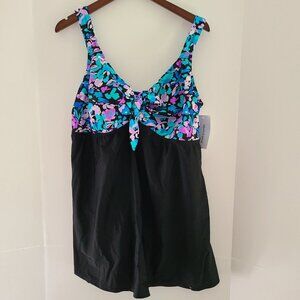 MEET.CURVE FLORAL TIE -FRONT SWIMDRESS-TUMMY CONTROL-- 3XL-NWT